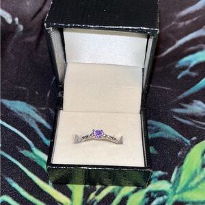 Elegant Purple Stone Silver Ring